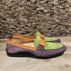 WOMENS JILDOR MULTICOLOR LEATHER FLAT DRIVING LOAFER SZ 8